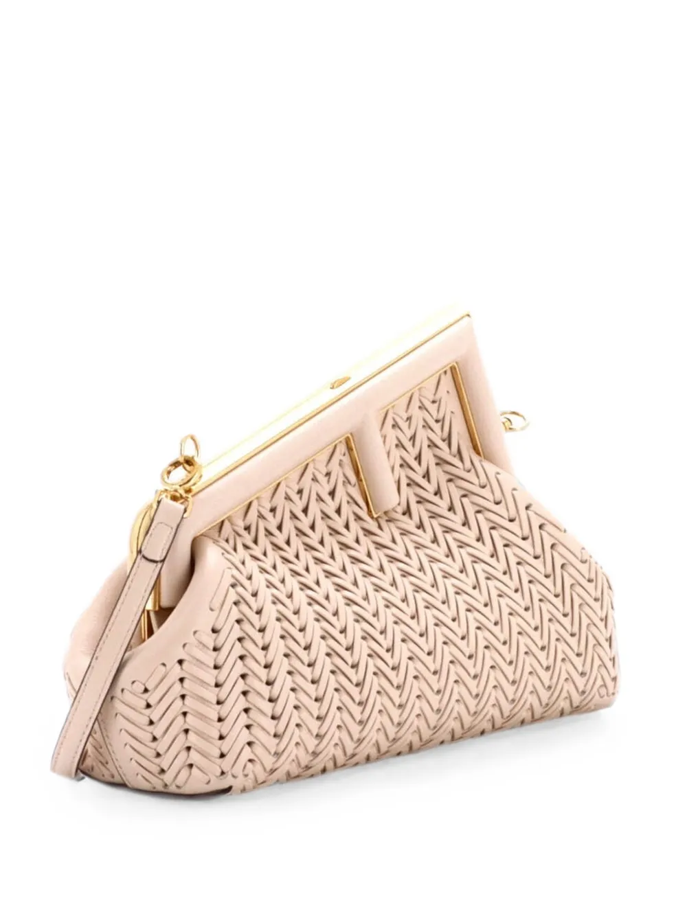 Fendi Pre-Owned Clutch First piccola in pelle intrecciata - Toni neutri