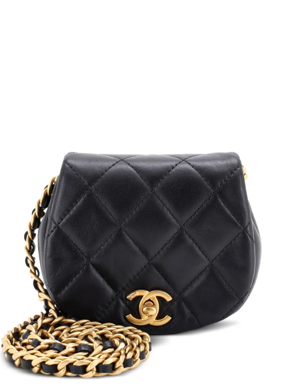 CHANEL Pre-Owned Coco Mail Clutch with Chain Quilted Calfskin Mini crossbody bag - Black