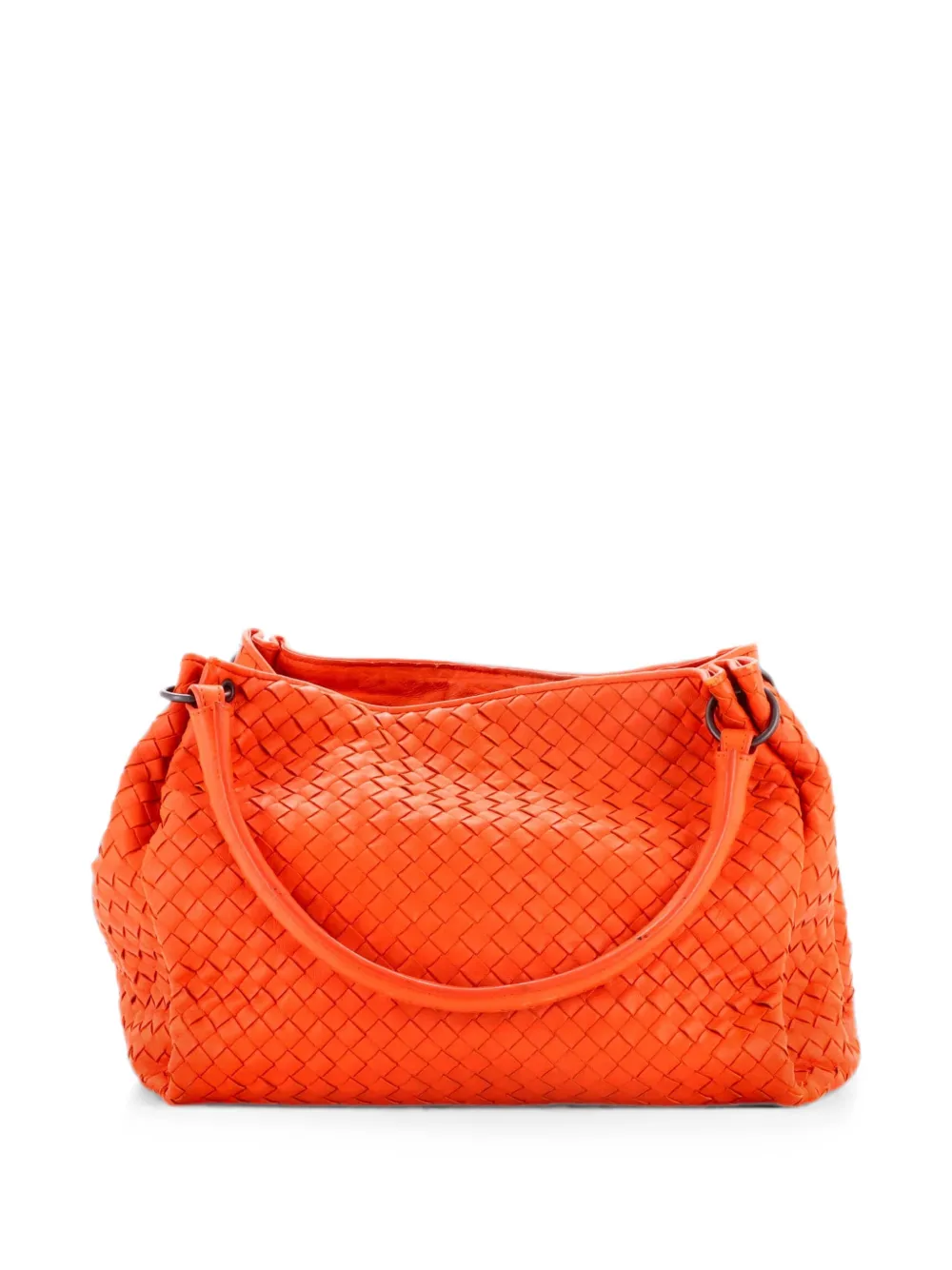 Bottega Veneta Pre-Owned Borsa a spalla Parachute media in nappa con design Intrecciato - Arancione
