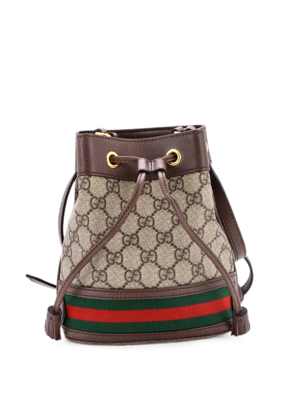 Gucci Pre-Owned Borsa a secchiello Ophidia mini in tela cerata GG - Marrone