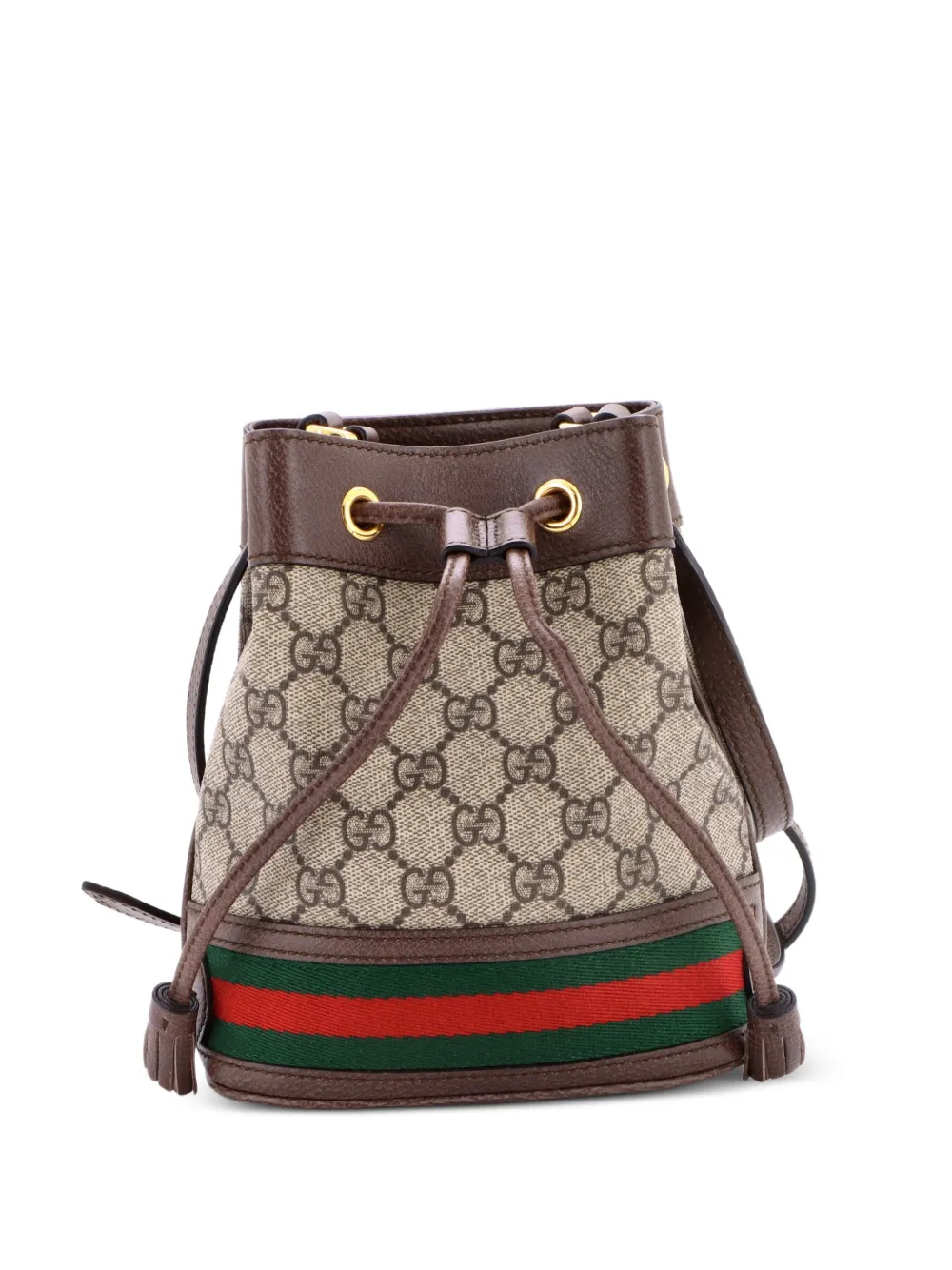 Gucci Pre-Owned Borsa a secchiello Ophidia mini in tela cerata GG - Marrone