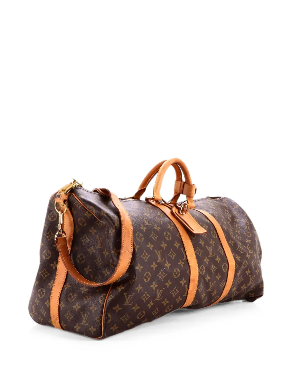 Louis Vuitton Pre-Owned Borsa da viaggio Keepall Bandouliere 55 in tela con monogramma - Marrone