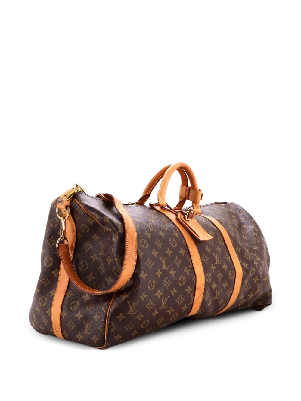 Louis Vuitton Pre-Owned Borsa da viaggio Keepall Bandouliere 55 in tela con monogramma - Marrone