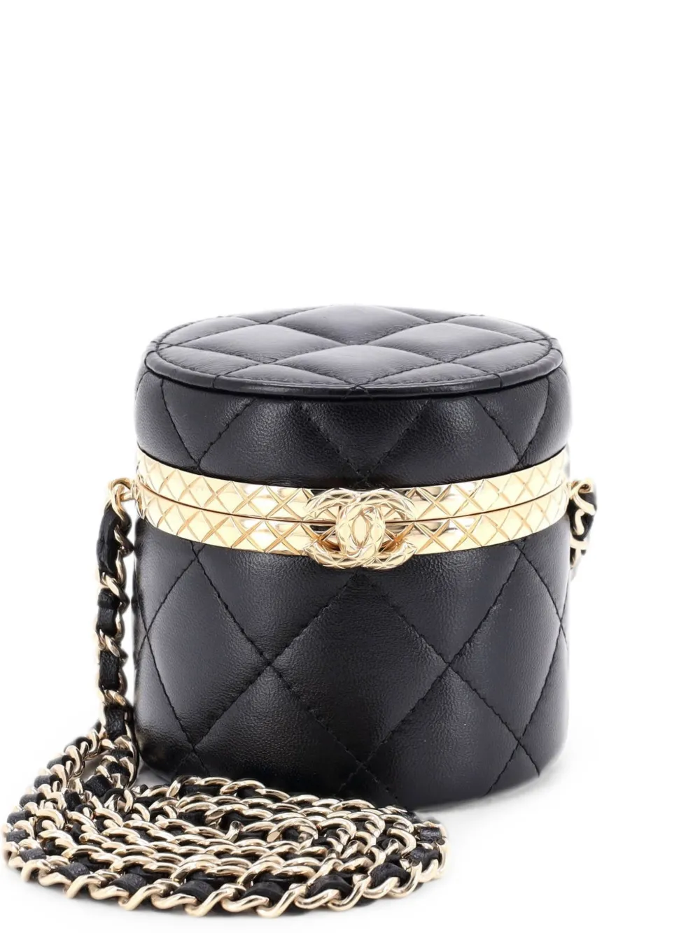 CHANEL Pre-Owned Borsa a tracolla Vanity Case mini in pelle di agnello trapuntata con zip - Nero