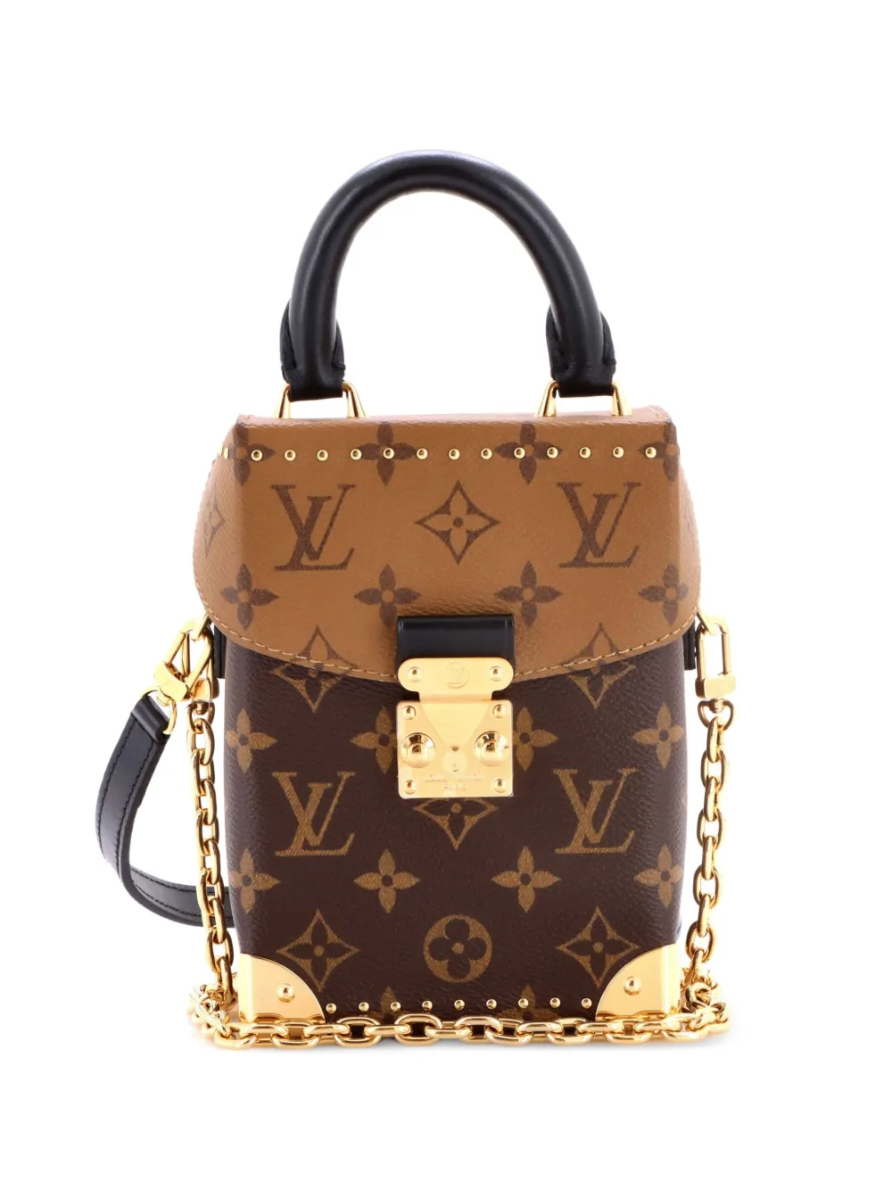 Louis Vuitton Pre-Owned Borsa a tracolla Camera Box NM in tela Monogram Reverse con borchie - Marrone