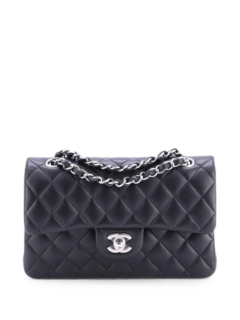 CHANEL Pre-Owned Borsa a spalla Classic Double Flap piccola in pelle di agnello trapuntata - Nero