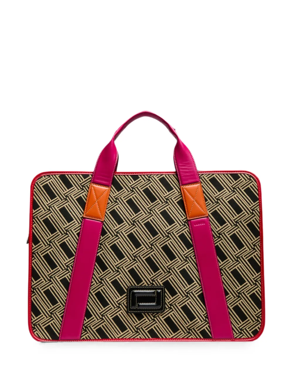 Lancel Mistral monogram-jacquard leather-trim weekend bag - Nude