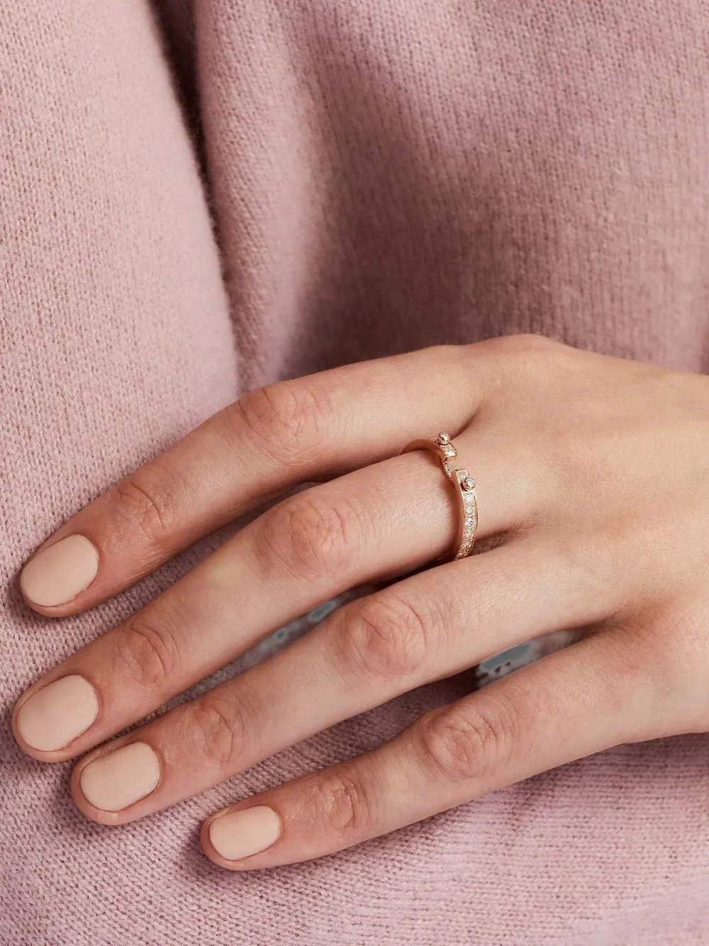 Nouvel Heritage Eternity Tuxedo PM Mood Ring mit Diamanten - Gold