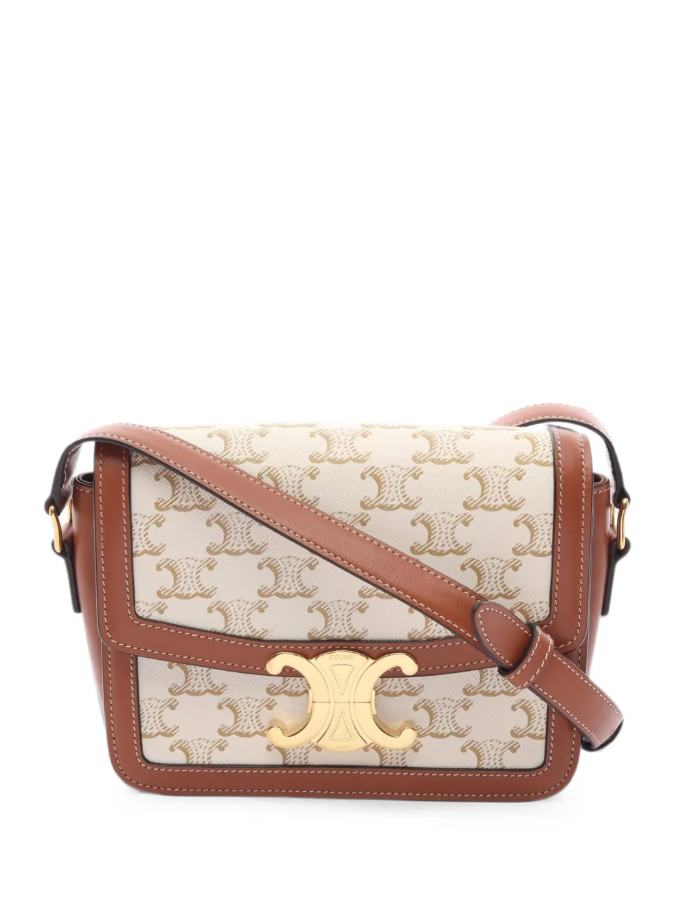 Celine Pre-Owned 2010s Teen Triomphe cross body bag - Toni neutri