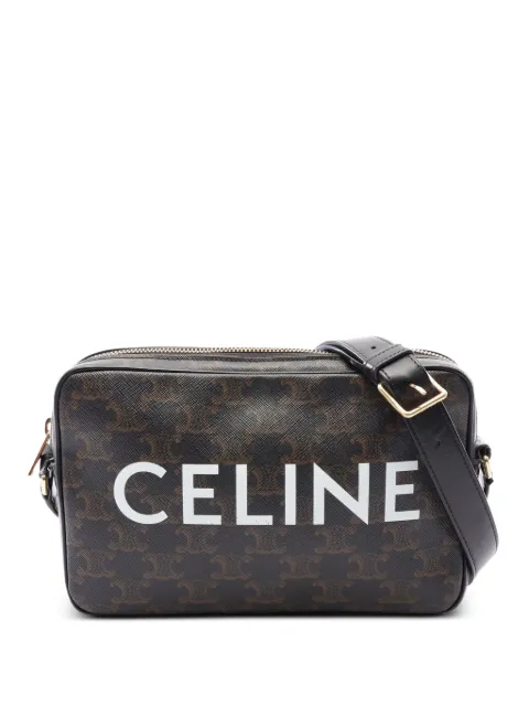 Celine Pre-Owned bolso messenger Triomphe mediano con logo de piel 2000