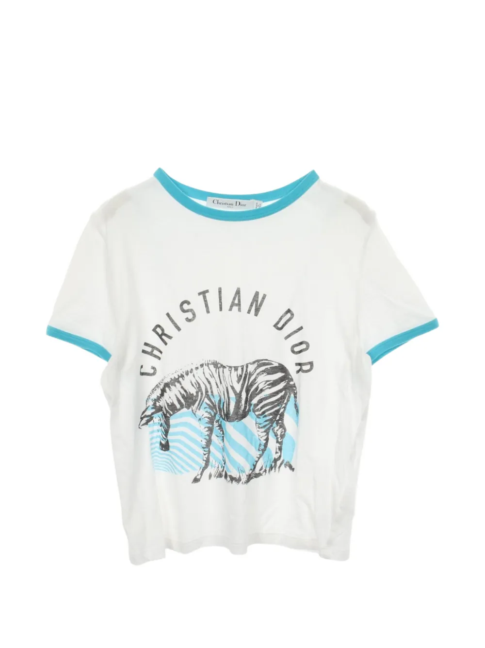 Christian Dior Pre-Owned 2000s zebra logo T-shirt - White