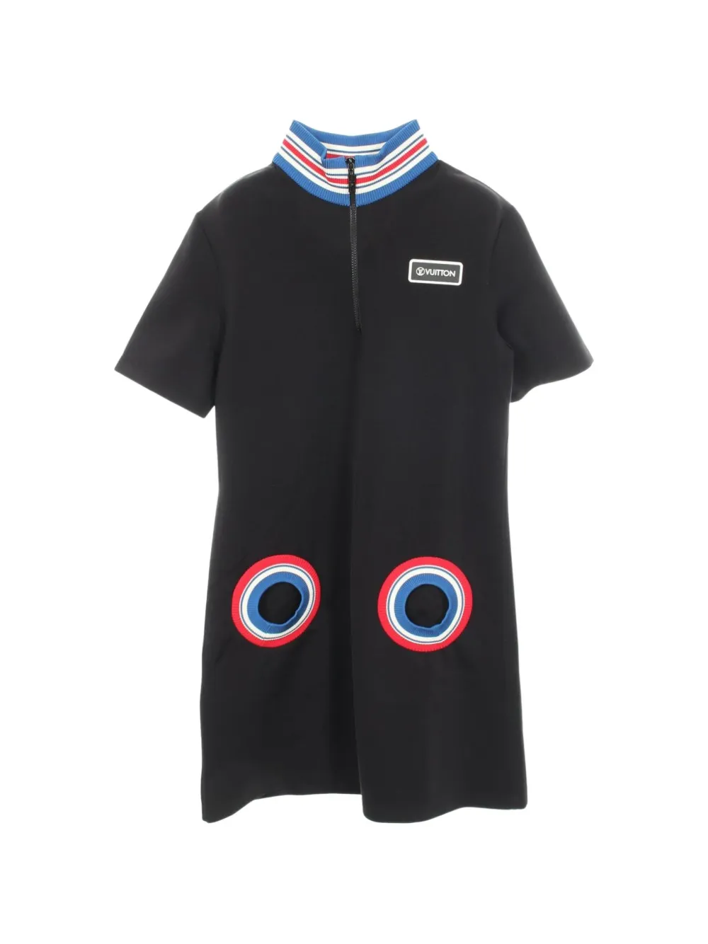 Louis Vuitton Pre-Owned 2010s half-zip short-sleeve mini dress - Nero