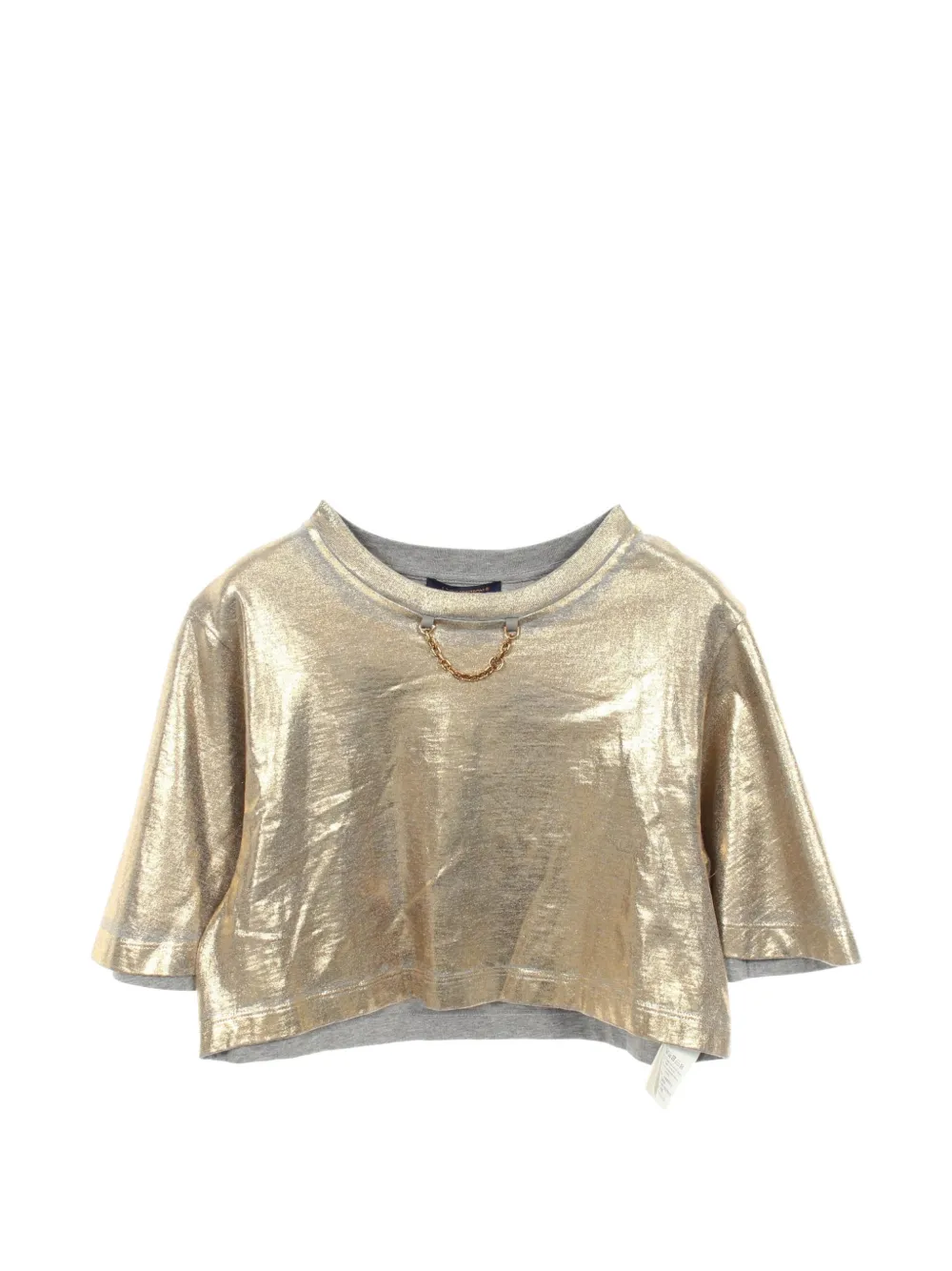 Louis Vuitton Pre-Owned 2010s cropped chain T-shirt - Oro