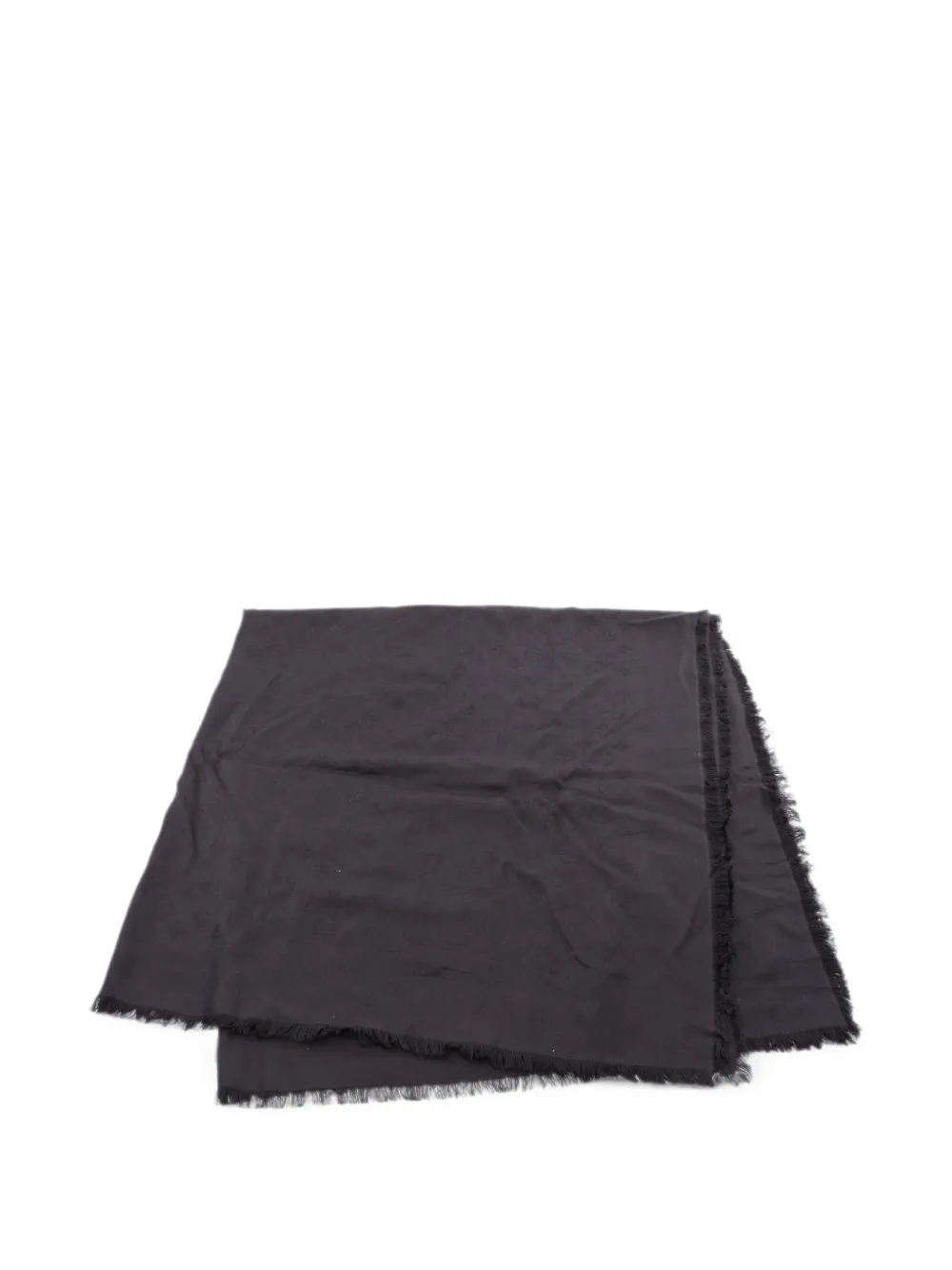 Louis Vuitton Pre-Owned 2010s Monogram fringed shawl - Nero