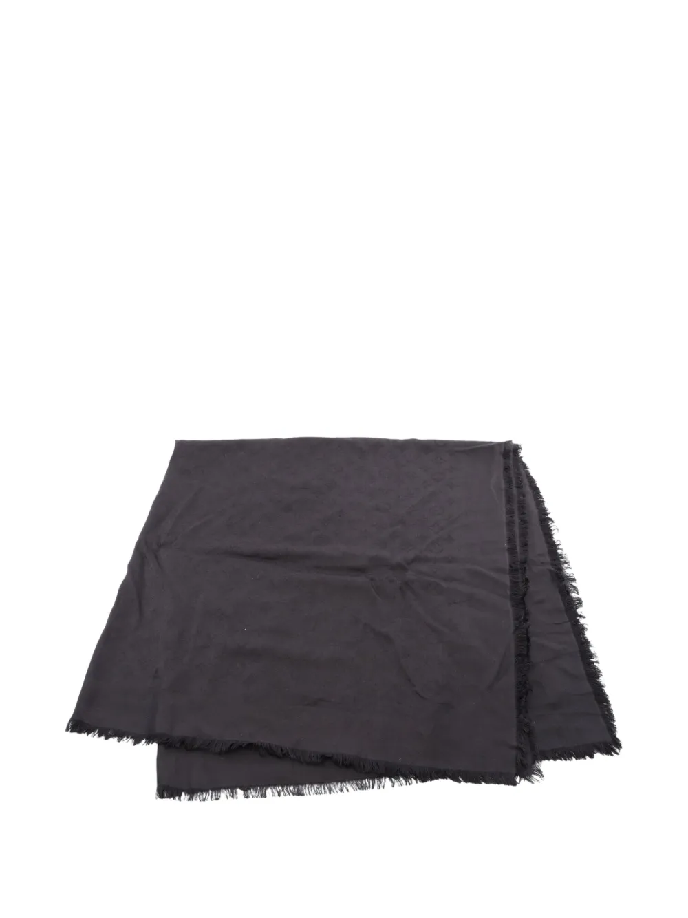 Louis Vuitton Pre-Owned 2010s Monogram fringed shawl - Nero