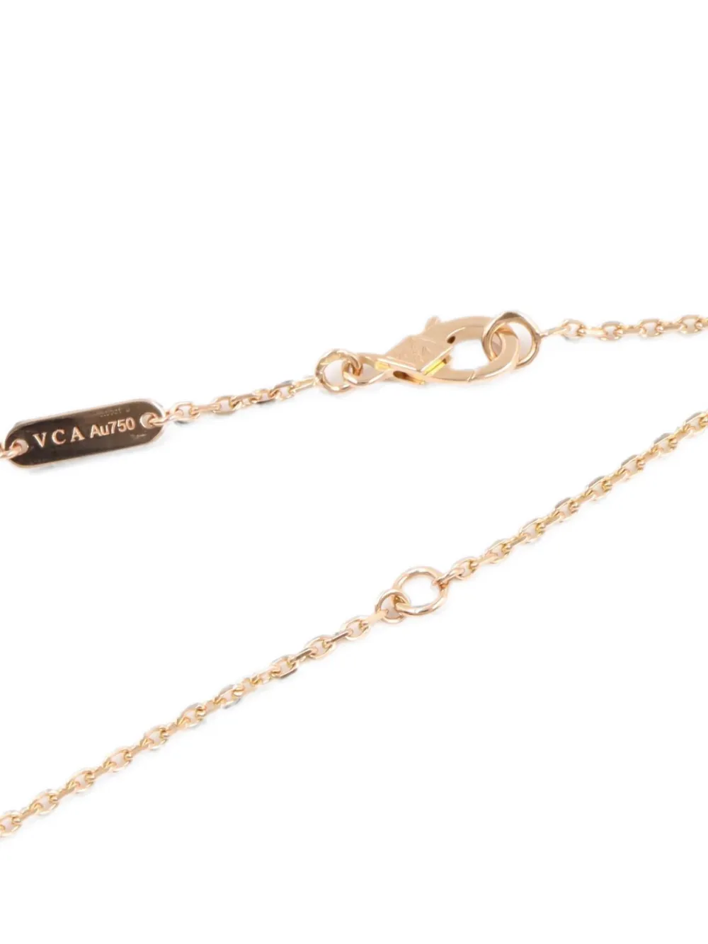 Van Cleef & Arpels Pre-owned 2010s Vintage Alhambra Diamond Necklace in Pink, view 4