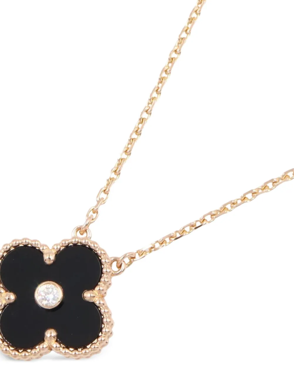 Van Cleef & Arpels Pre-owned 2010s Vintage Alhambra Diamond Necklace in Pink, view 2