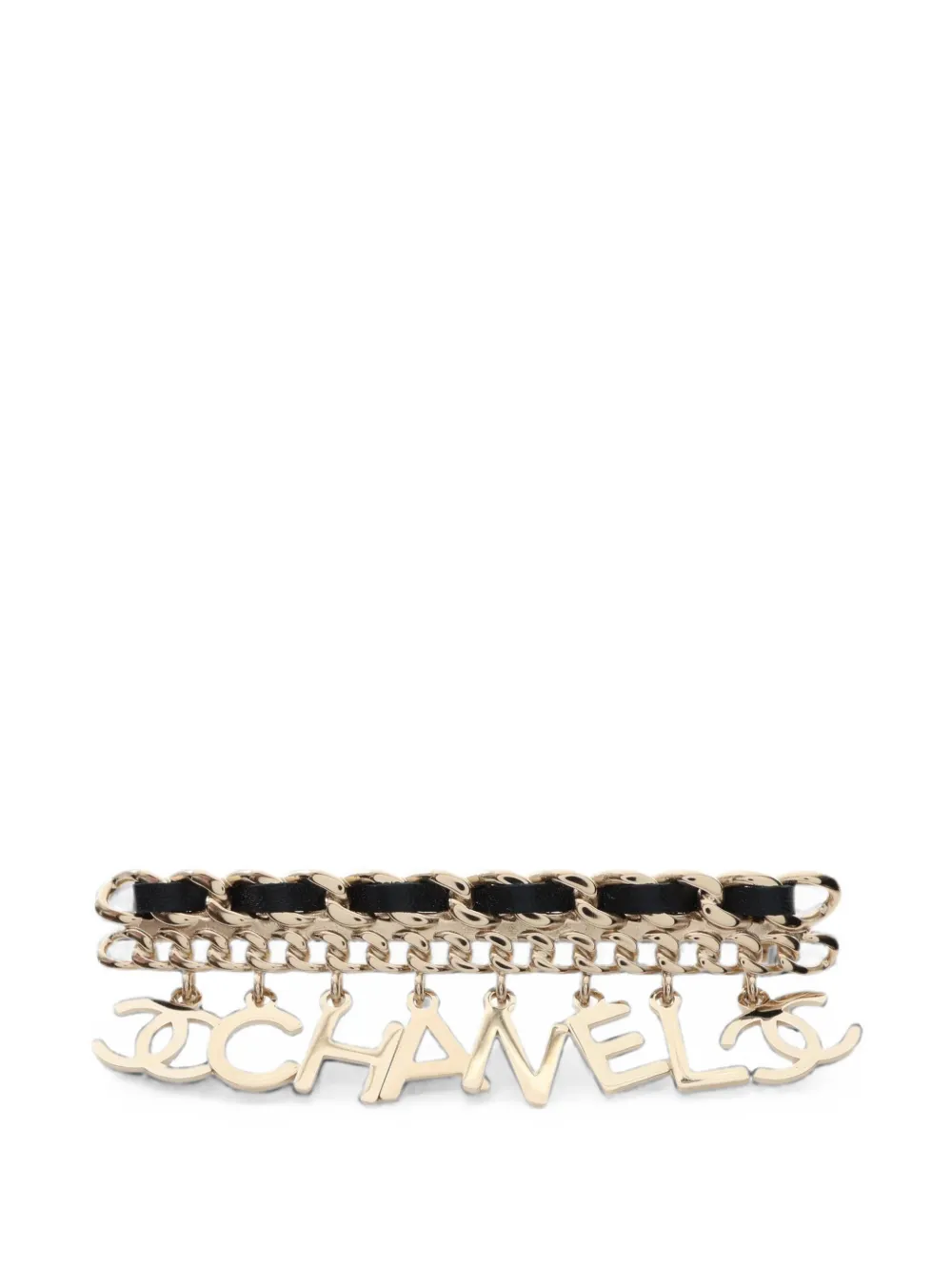 CHANEL Pre-Owned 1986-1988 logo-detail brooch - Oro