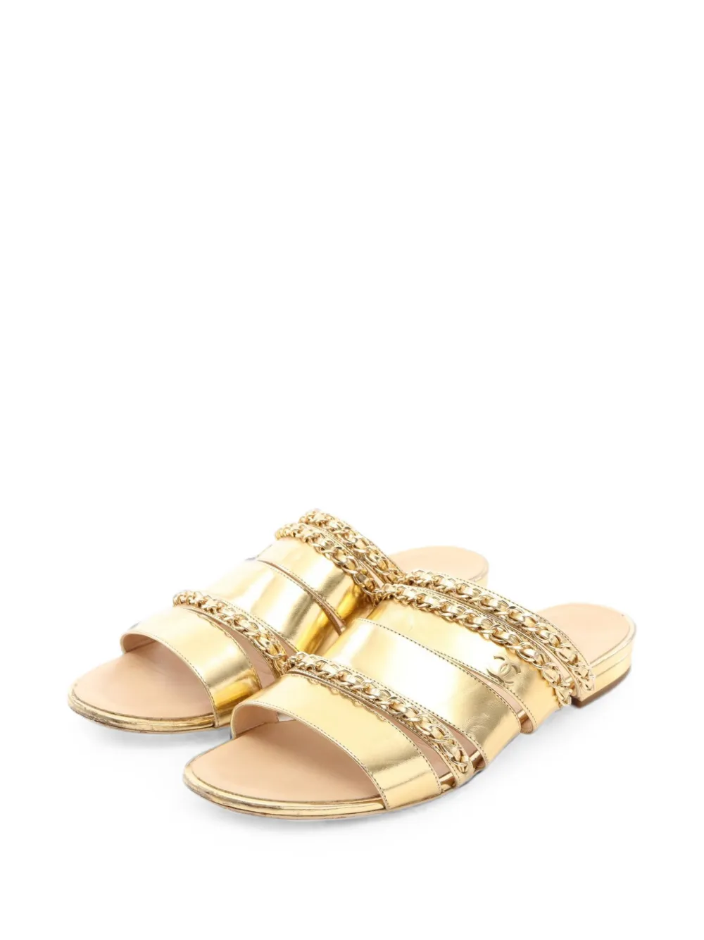 CHANEL Pre-Owned sandales Coco Mark (1986-1988) - Or CHANEL Pre-Owned sandales Coco Mark (1986-1988) - Or