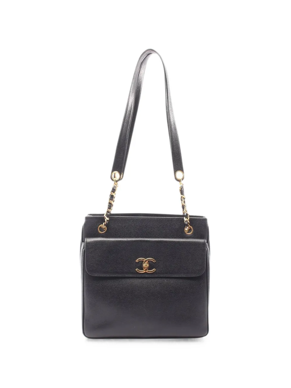 CHANEL Pre-Owned 1994-1996 Coco Mark leather shoulder bag - Nero