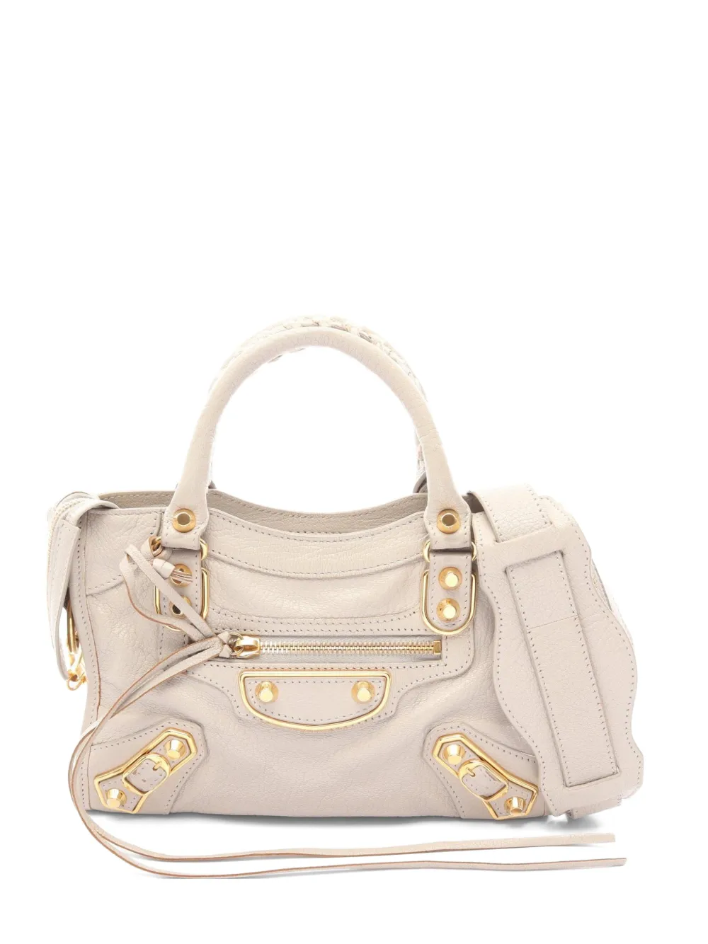 Balenciaga Pre-Owned 2000s mini City metallic edge handbag - Nude