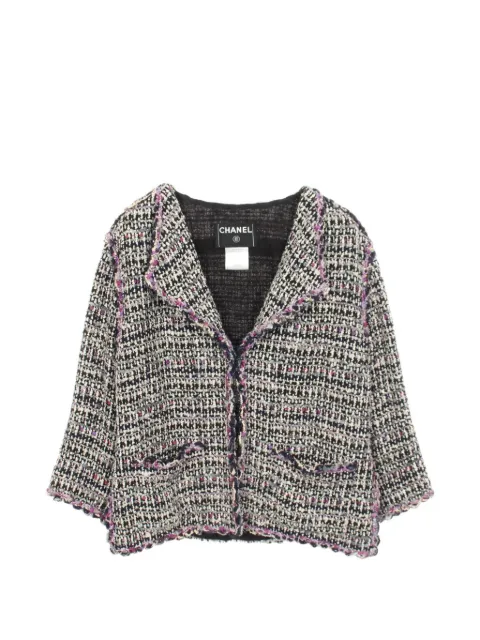 CHANEL Pre-Owned 1986-1988 coco mark tweed jacket