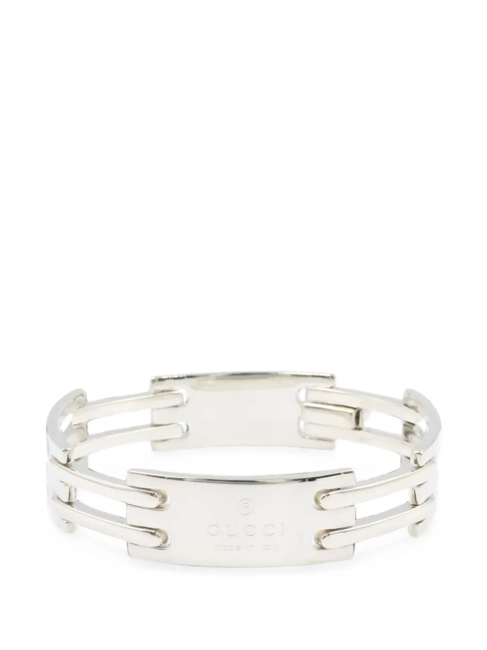 Gucci Pre-Owned 2010s engraved link bracelet - Argento