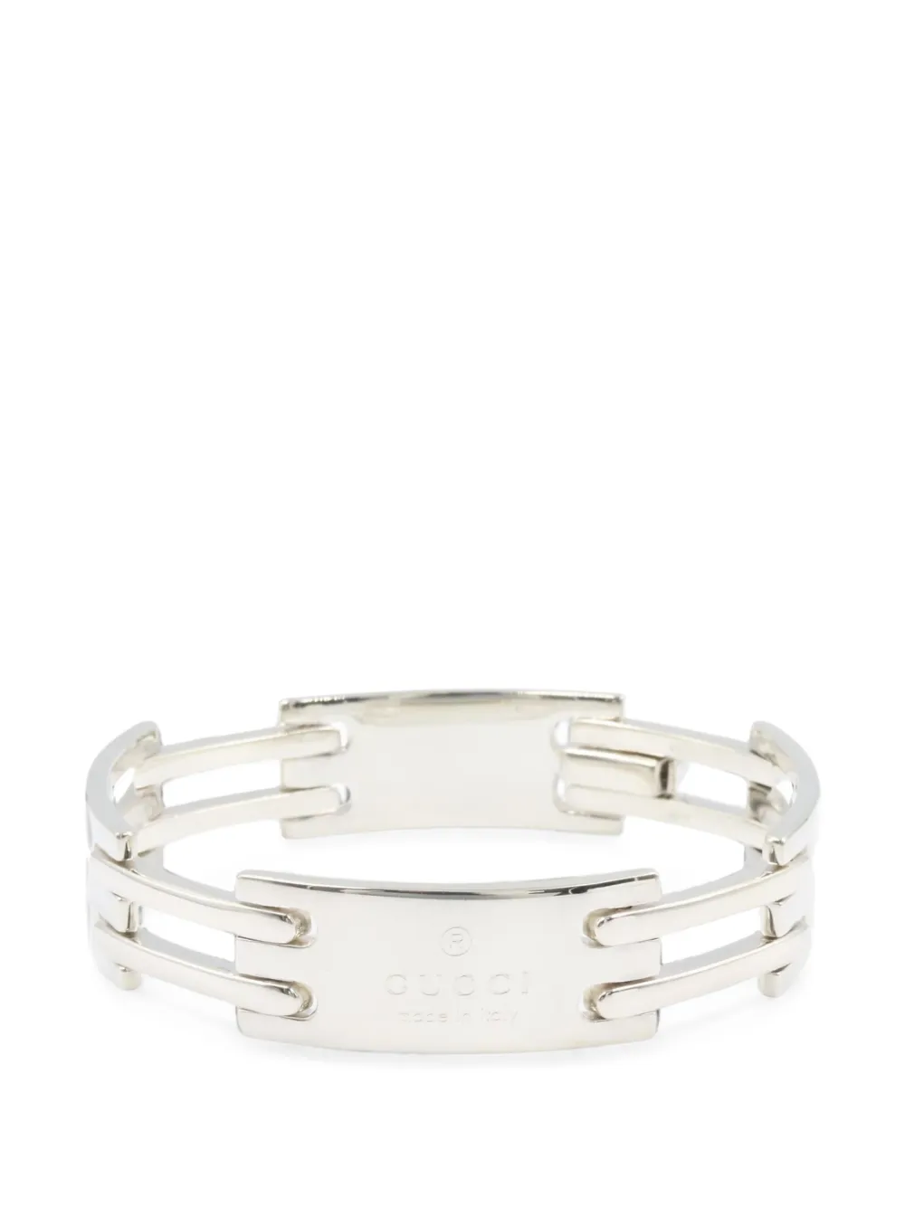 Gucci Pre-Owned 2010s engraved link bracelet - Argento