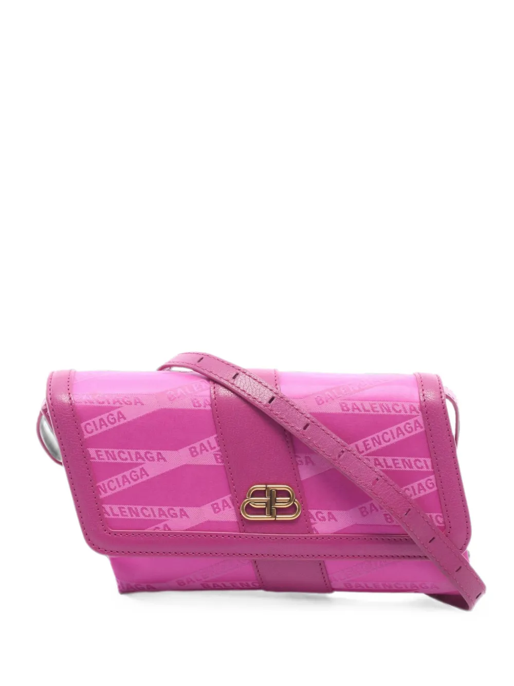 Balenciaga Pre-Owned 2000s BB Monogram cross body bag - Rosa