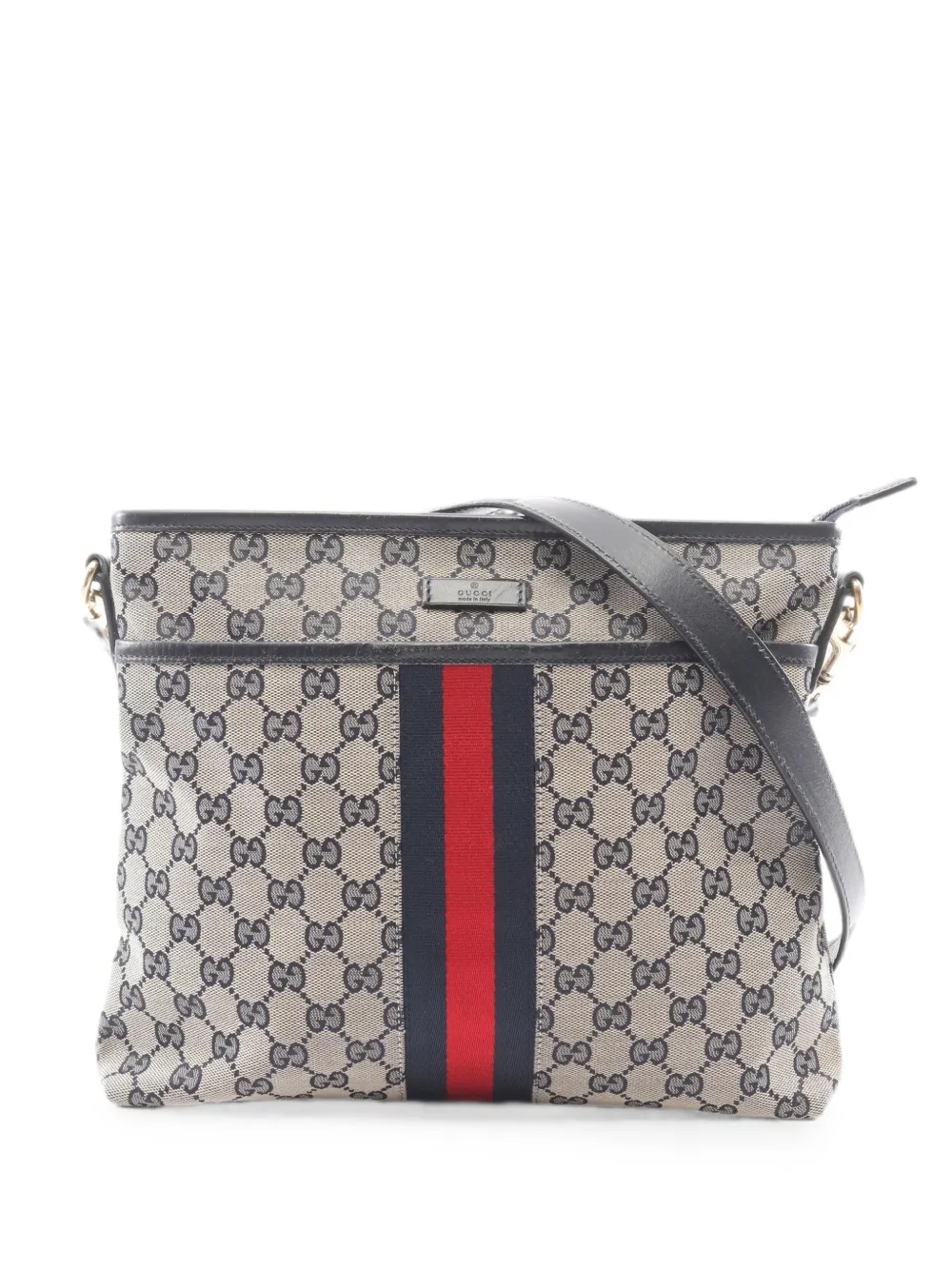 Gucci Pre-Owned 2000s GG Supreme Web stripe shoulder bag - Toni neutri