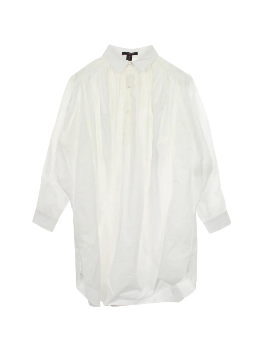 Louis Vuitton Pre-Owned 2000s pleat-detail shirt dress - White