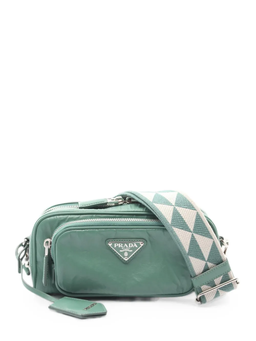 Prada Pre-Owned 2010s logo plate shoulder bag - Verde