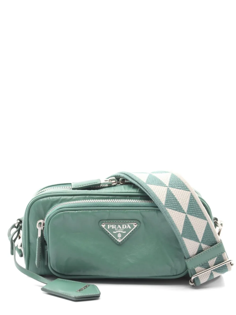 Prada Pre-Owned 2010s logo plate shoulder bag - Grün