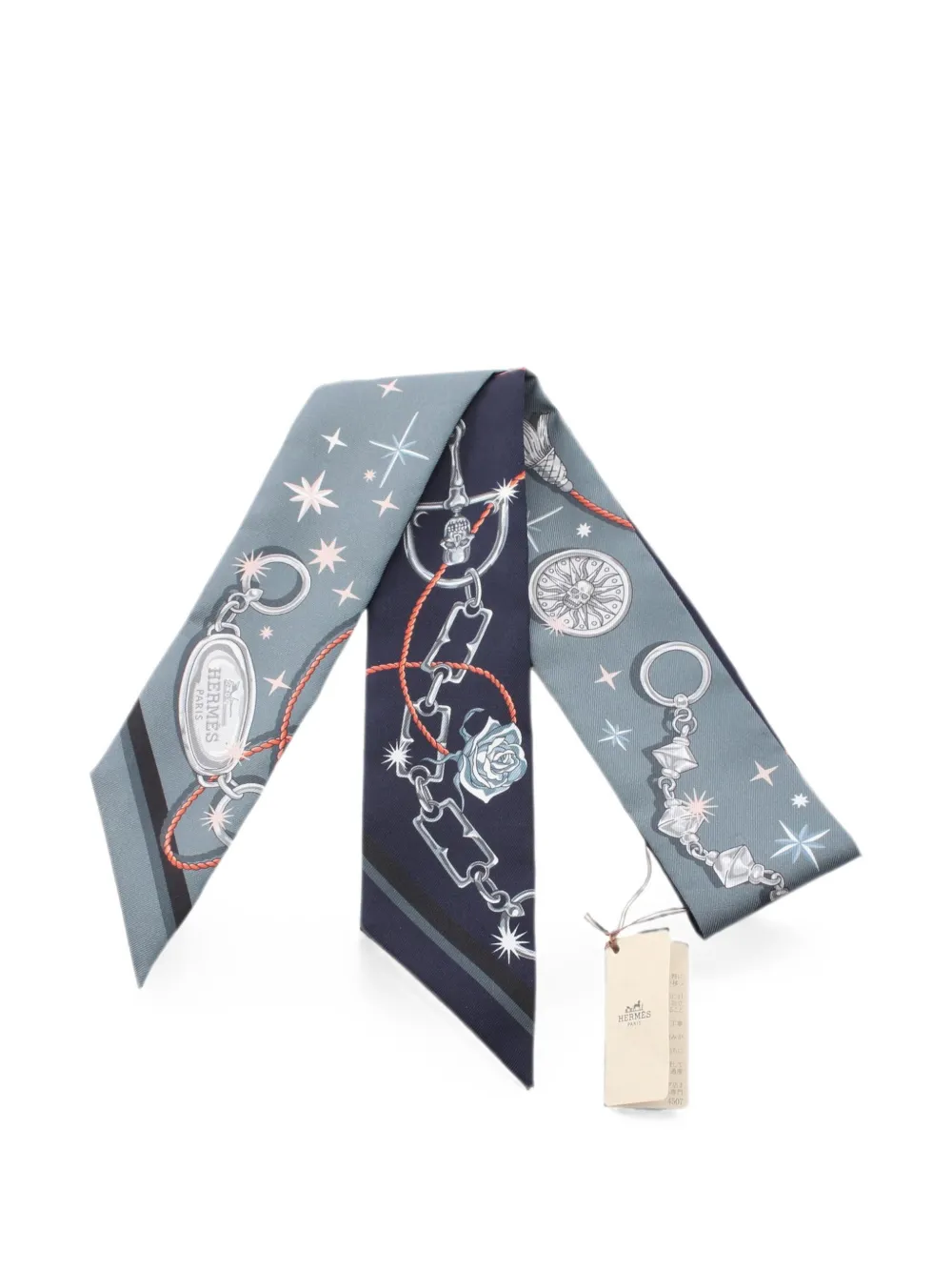 Hermès Pre-Owned 2020s C'est La Fête ribbon scarf - Blu