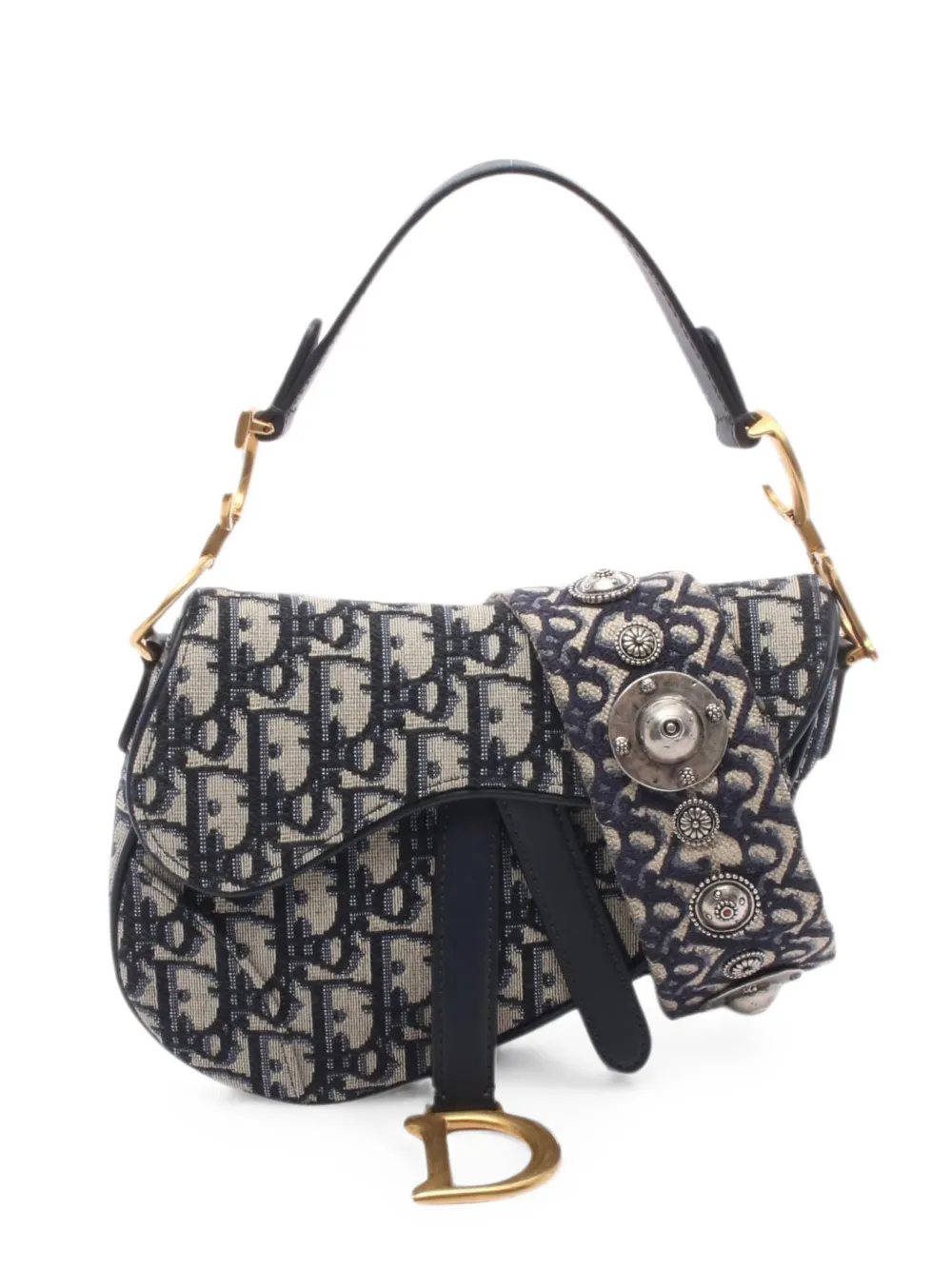 Christian Dior Pre-Owned 2010s mini Saddle two-way handbag - Blue