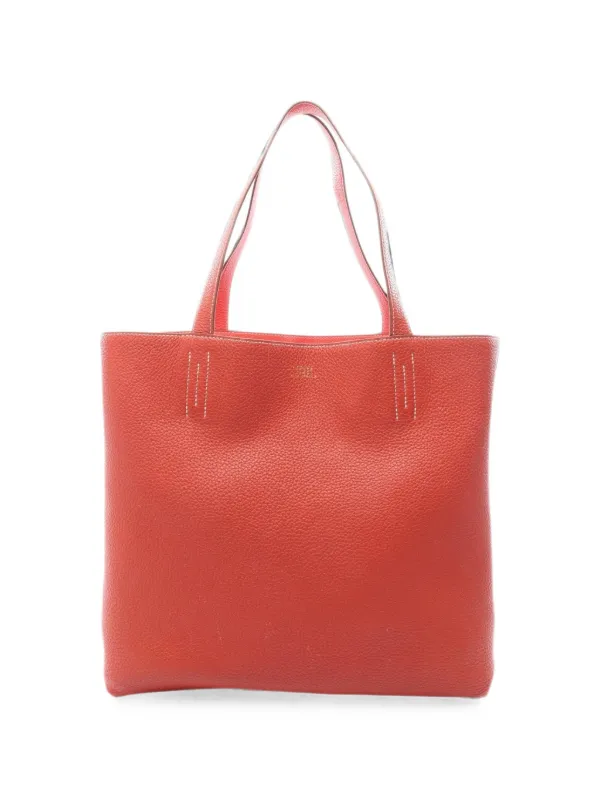 Hermès Pre-owned 2014 Double Sens 45 Leather Tote Bag in Orange