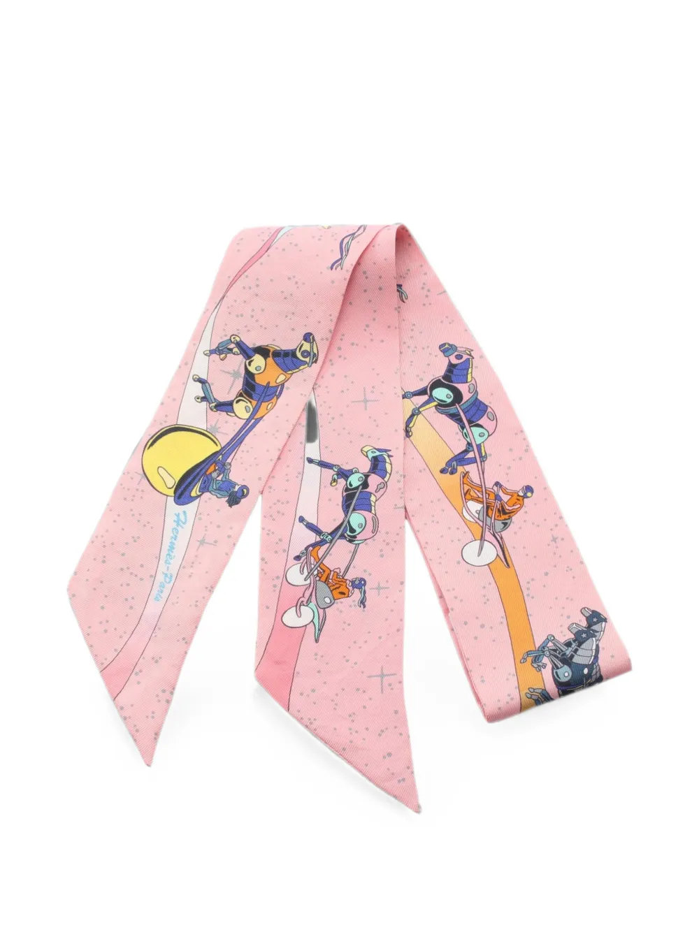 Hermès Pre-Owned 2010s Space Derby Twilly scarf - Rosa