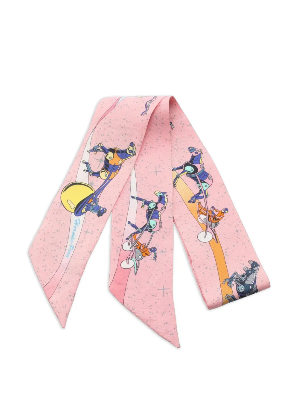 Hermès Pre-Owned 2010s Space Derby Twilly scarf - Rosa