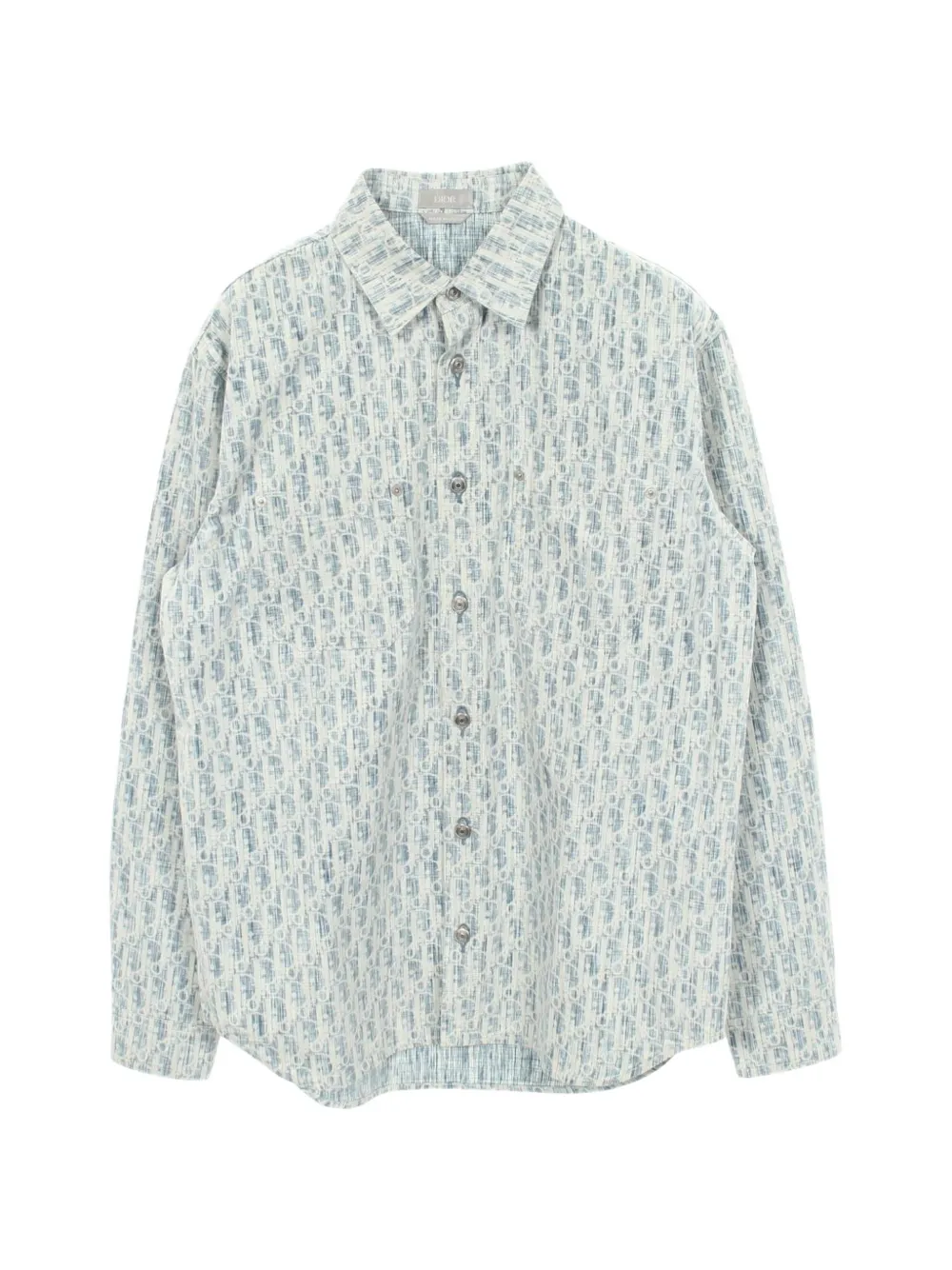 Christian Dior Pre-Owned 2010s Oblique pattern denim shirt - Blu