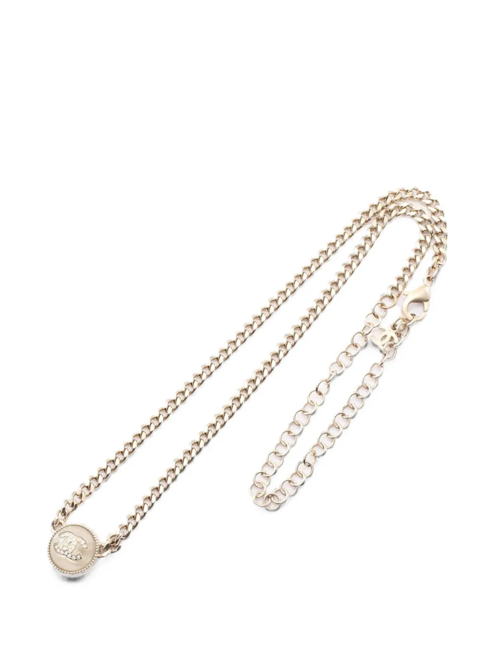 CHANEL Pre-Owned 1986-1988 CC rhinestone necklace - Oro