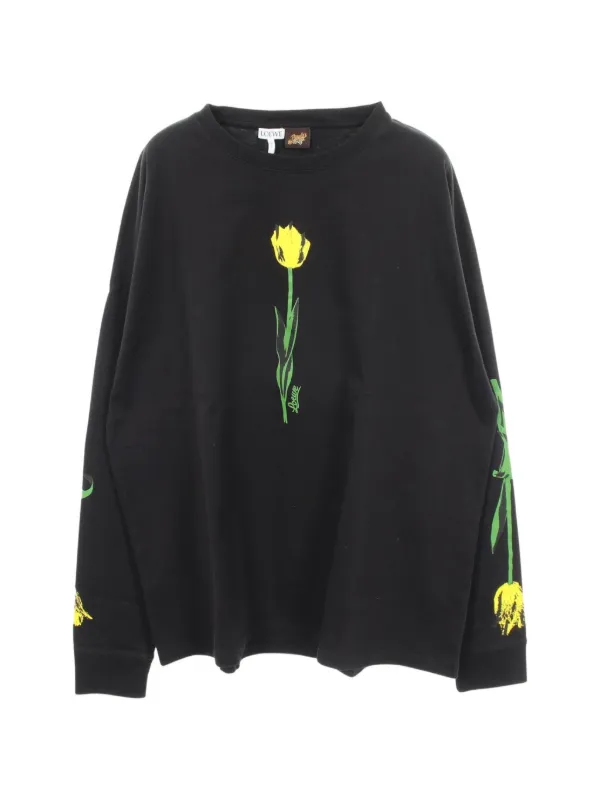 Loewe Pre-Owned 2010s Paula's Ibiza Tulip T-shirt | Black | FARFETCH