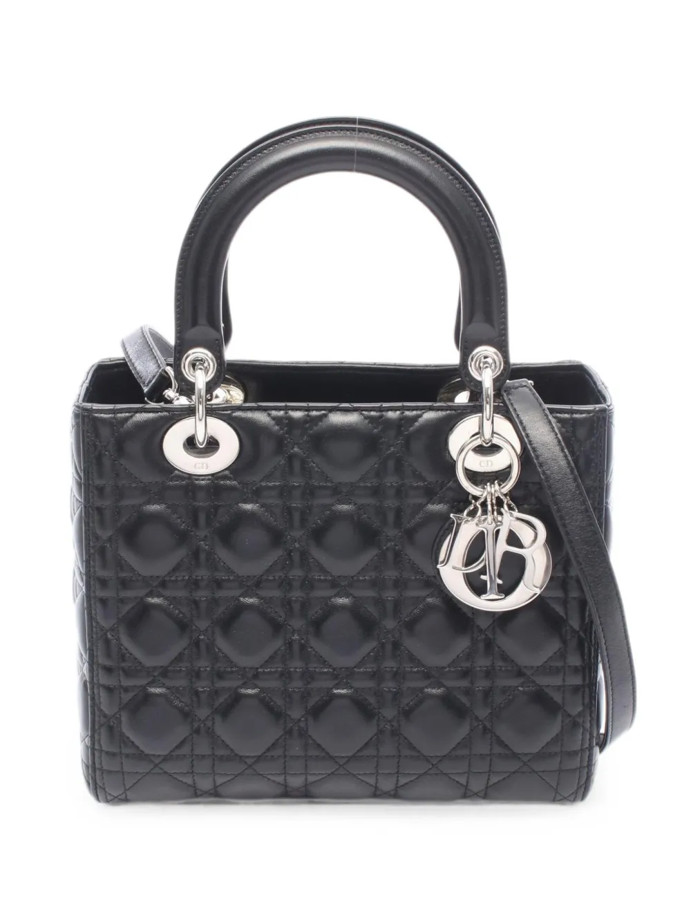 Christian Dior Pre-Owned 2010s Lady Dior Cannage handbag - Black