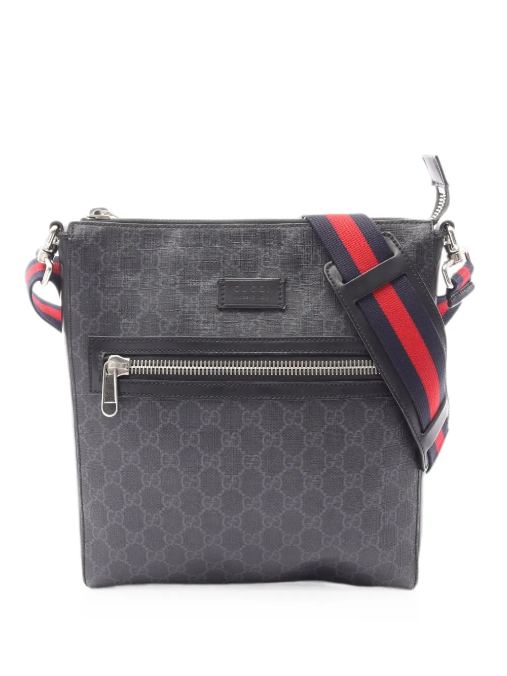 Gucci Pre-Owned 2000s GG Supreme Web-stripe messenger bag - Grigio