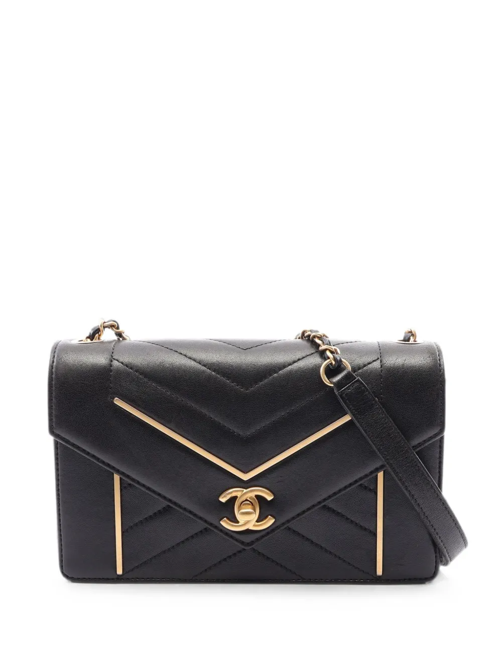 CHANEL Pre-Owned 2017-2018 V-stitch chain shoulder bag - Nero