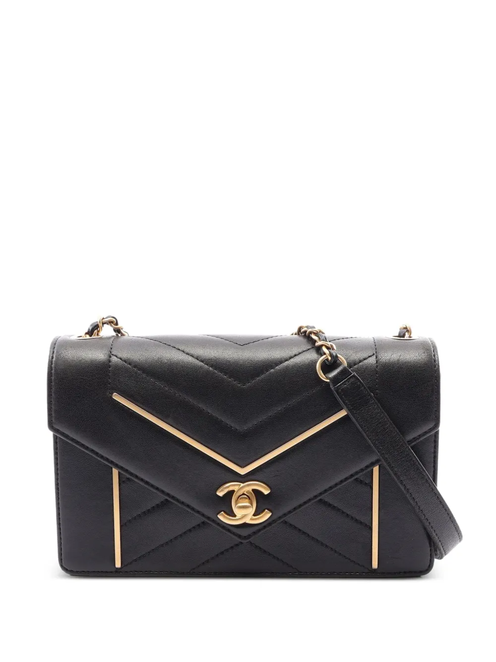 CHANEL Pre-Owned 2017-2018 V-stitch chain shoulder bag - Nero