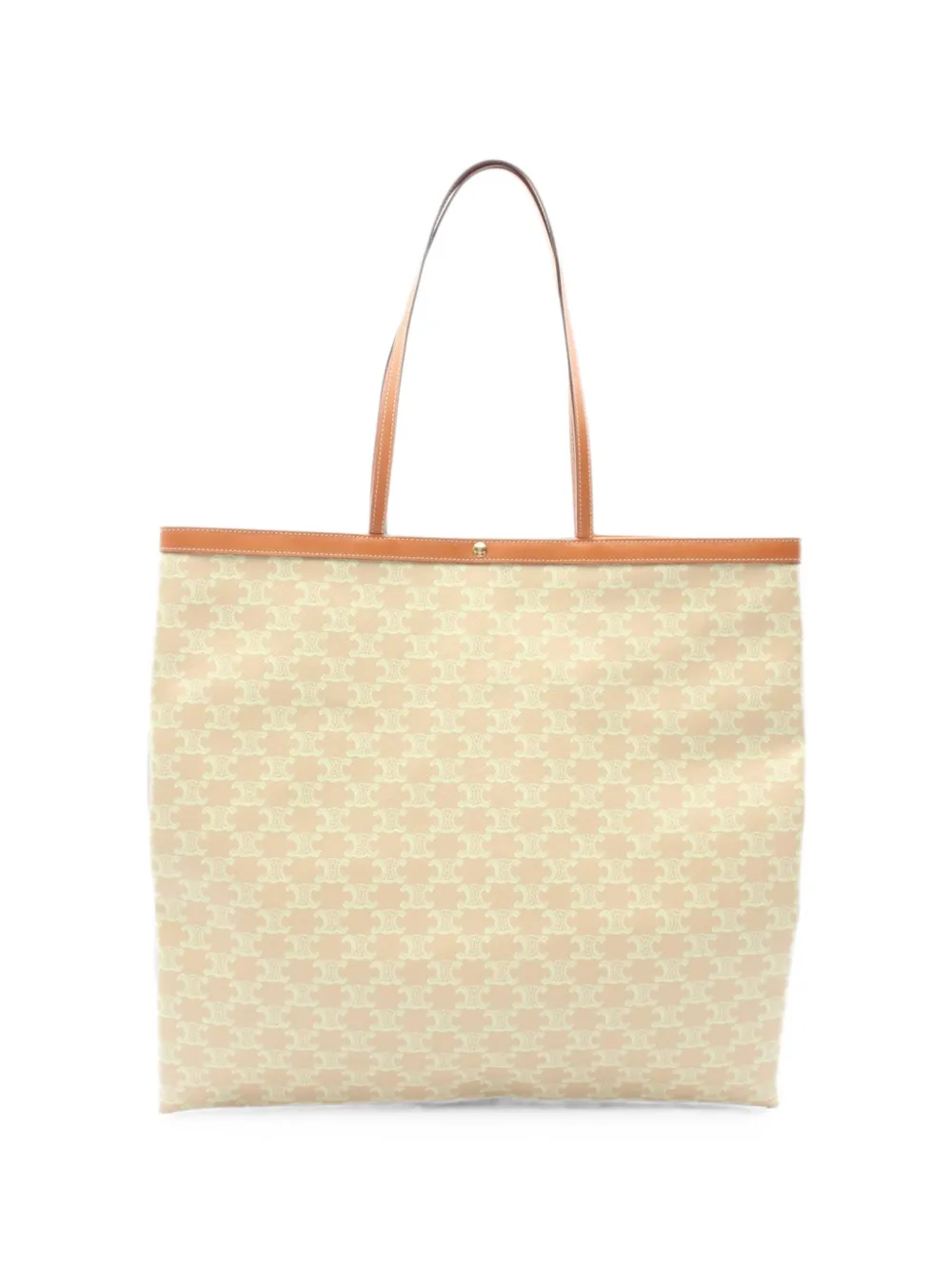 Pre-owned Celine Triomphe Shopper Tote Bag In Neutral