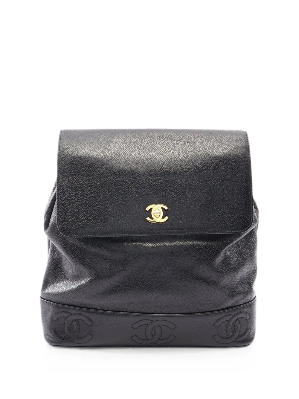CHANEL Pre-Owned 1996-1997 Triple Coco backpack - Schwarz