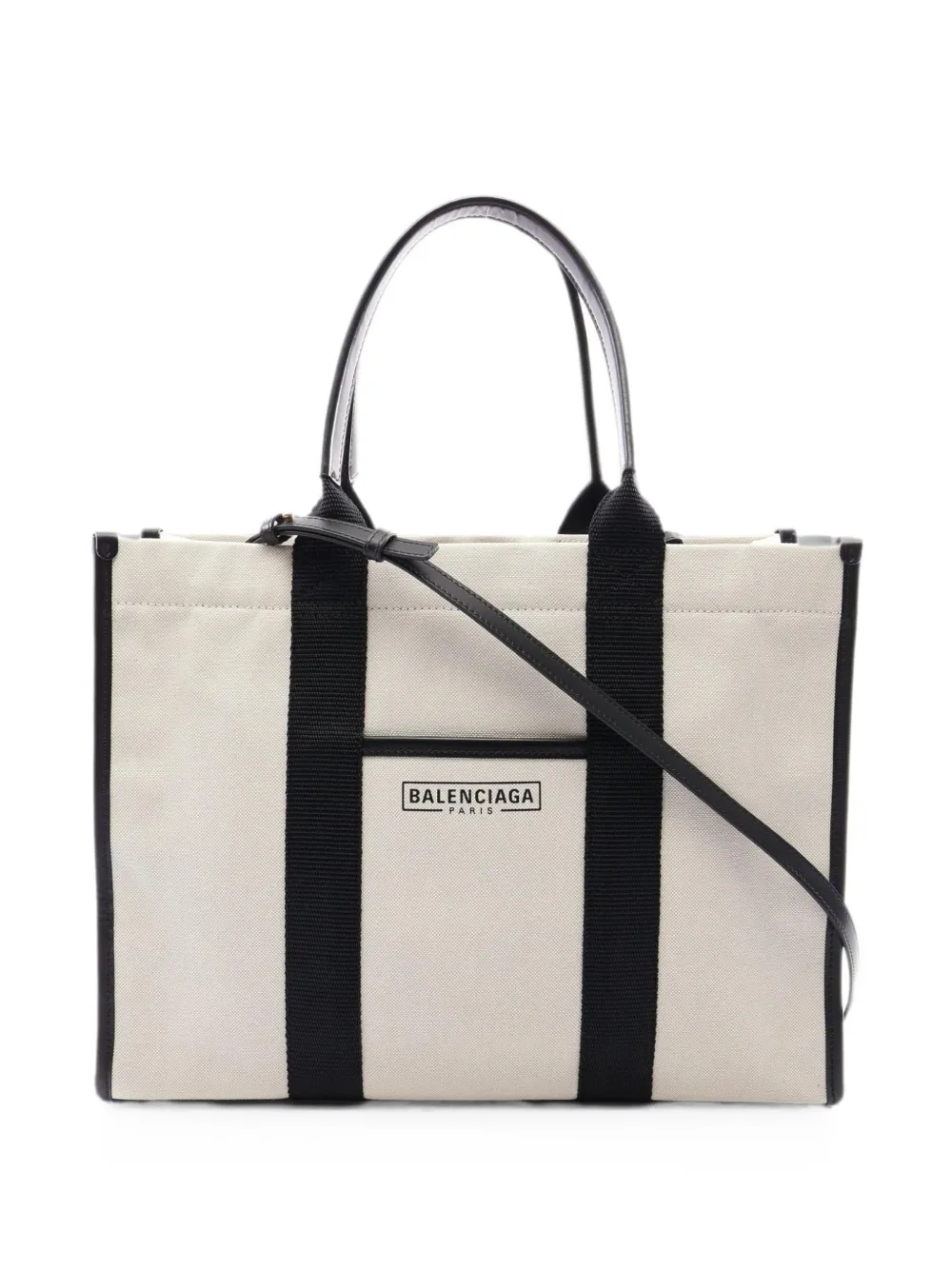 Balenciaga Pre-Owned 2010s Hardware leather-trim tote bag - Toni neutri
