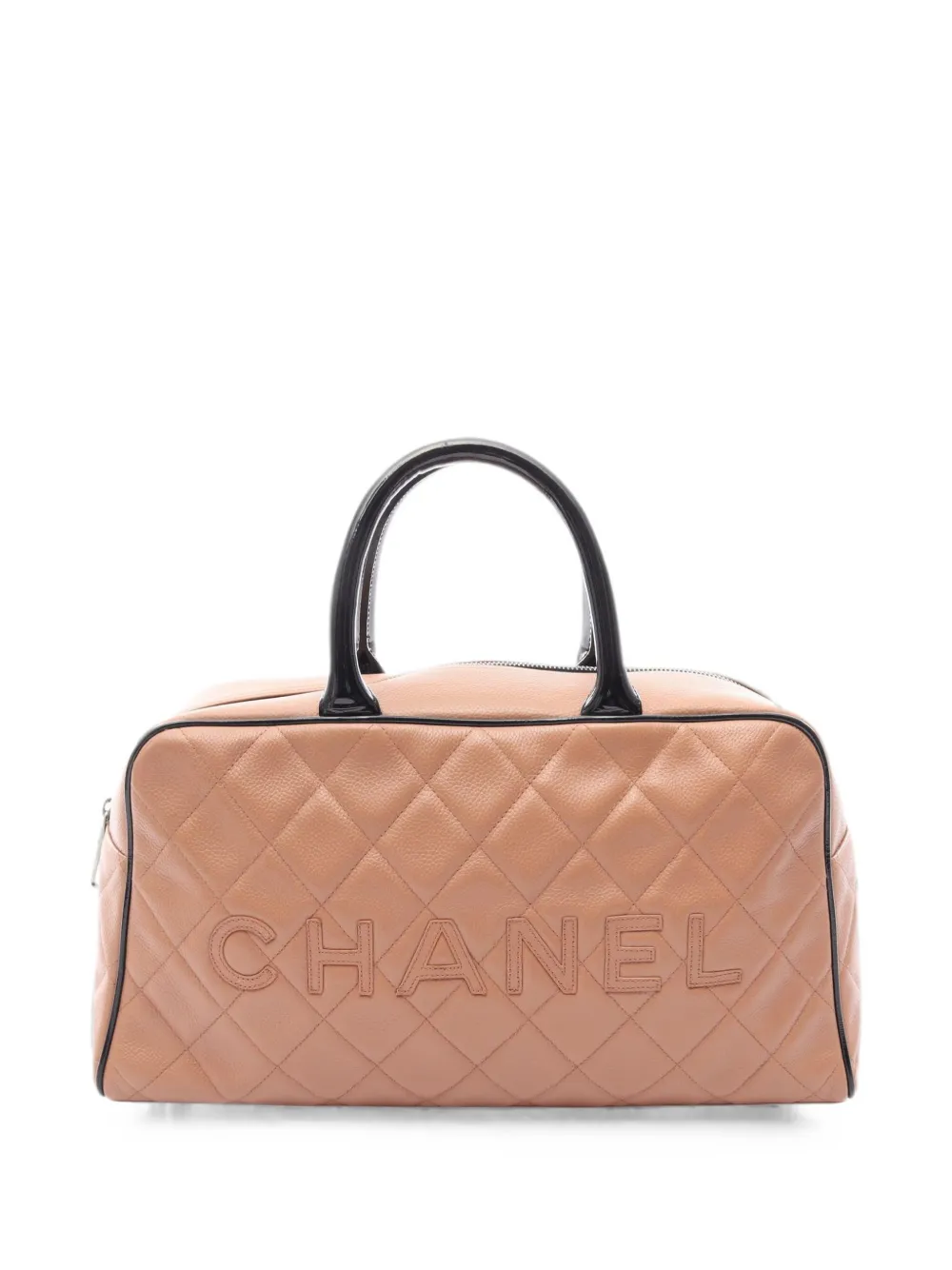 CHANEL Pre-Owned 2001-2002 Matelassé mini bowling bag - Marrone