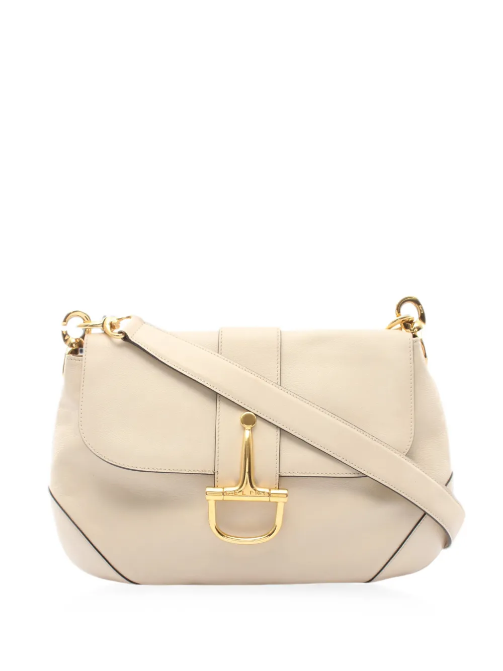 Celine Pre-Owned 2000s logo-plaque shoulder bag - Toni neutri